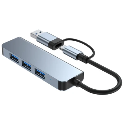 Novo lançamento dois em um Tpyec Hub 4 em 1 USB 3.0 Splitter Docking Station para laptop