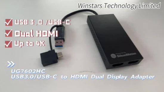 USB 3.0 USB-C para HDMI Dual Display Adaptador Hub Docking Station